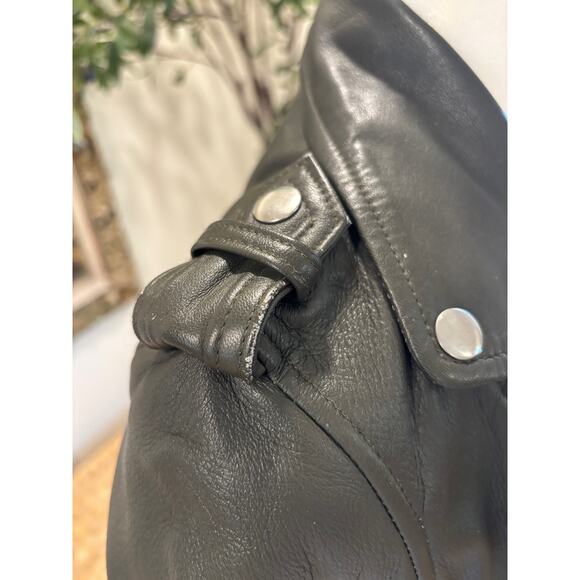 Maje Dark Green Lamb Leather Biker Jacket Size 36 - Small - Picture 3 of 9